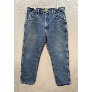 Cabelas Jeans Mens 36x30 Blue Relaxed Flannel Lined Workwear Chore Barn Outdoors